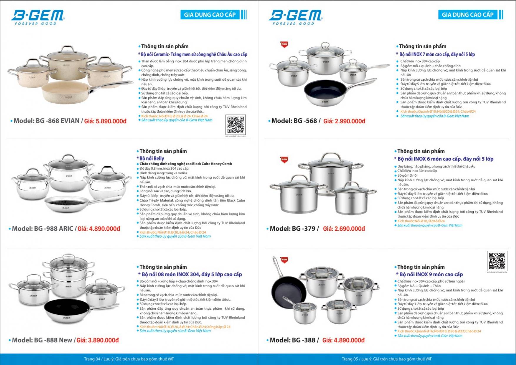 Thiết bị vệ sinh BGEM Catalogue và Bảng giá mới nhất  2024 /Page 3